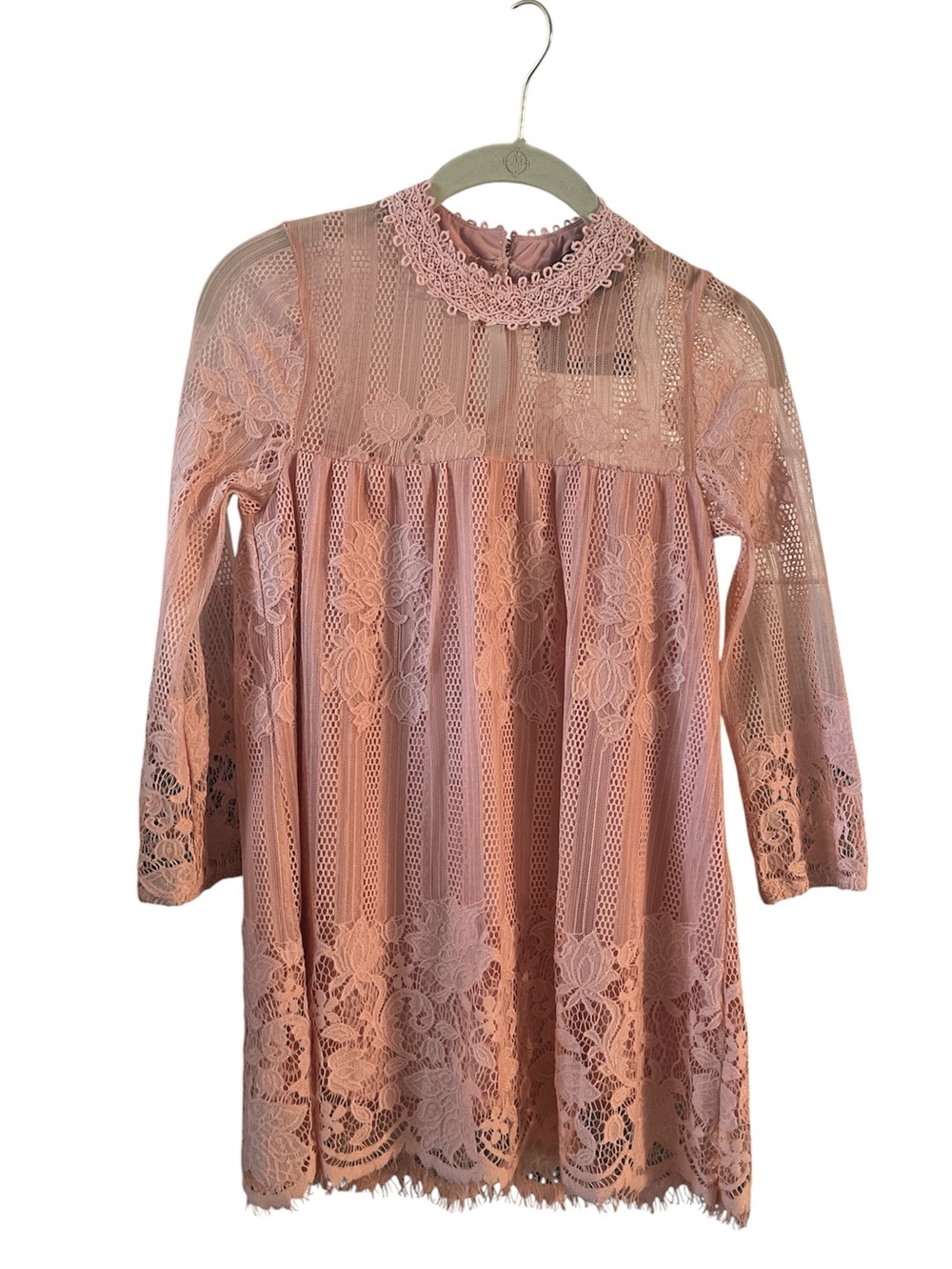 Miss Chievous Dusty Pink Lace shirt.  Size XS